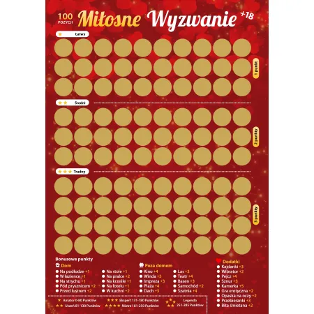 100 x KAMASUTRA ZDRAPKA - pozycje miłość DLA NIEJ DLA NIEGO Walentynki